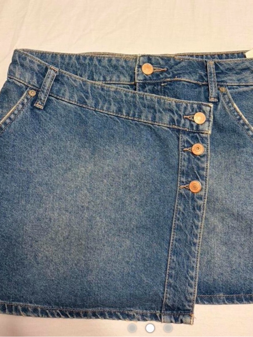 We the Free Women’s Blue Denim Button-Front Skirt size 25
